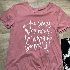 Christian graphic tee pink!